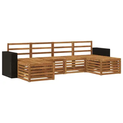 vidaXL Sedežne garniture 6 pcs Naravna Masiven les akacije