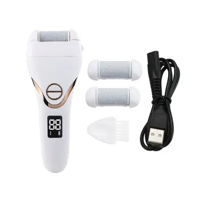USB električni pilnik za pete z LED zaslonom, 3-stopenjski, polnljiv White