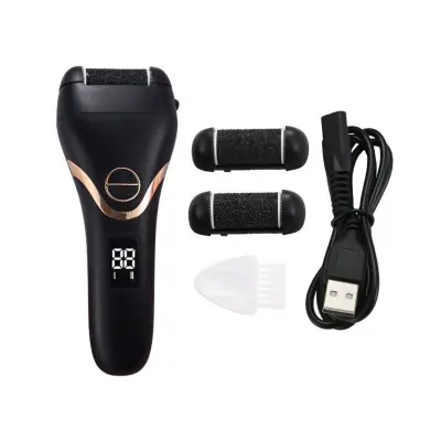 USB električni pilnik za pete z LED zaslonom, 3-stopenjski, polnljiv Black
