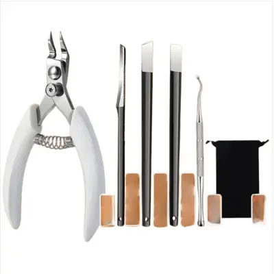 Ukrivljeno rezilo + majhno strgalo 130 - Majhno poševno 130 - Majhno ravno 130 Komplet ščipalk za vraščene in debele nohte, kovinsko, večbarvno