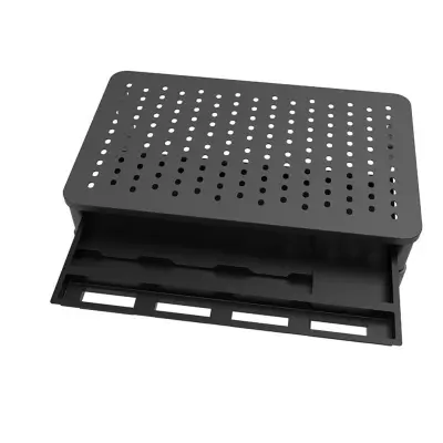 Aluminijast podstavek za monitor - črno stojalo za dvig prenosnika in zaslona za ergonomsko delovno mesto in urejeno mizo
