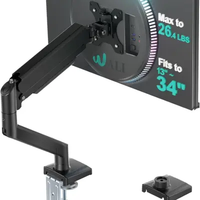 Enoročni plinski nosilec za monitor – aluminij, 13 inch do 34 inch