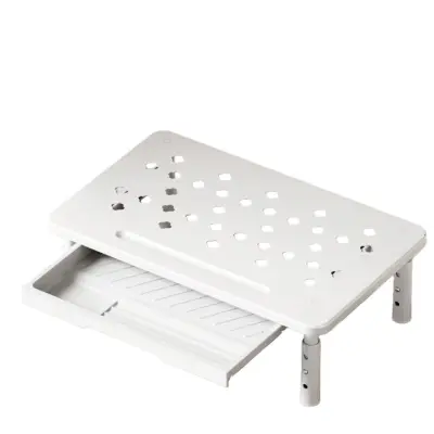 Nadgrajeno stojalo za monitor z predalom - Ergonomsko jekleno stojalo za računalnik White