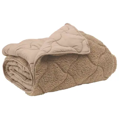 vidaXL Poletna odeja Taupe 200 x 200 cm Mikrofibra in Teddy flis