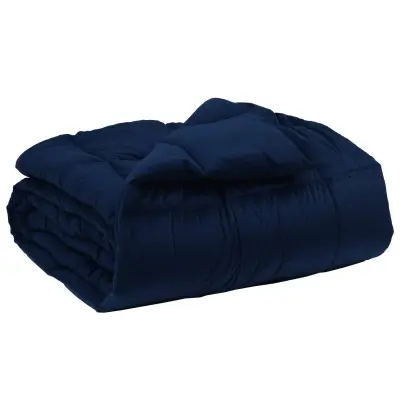 vidaXL Zimska posteljnina Temno modra 220 x 260 cm Mikrovlakna