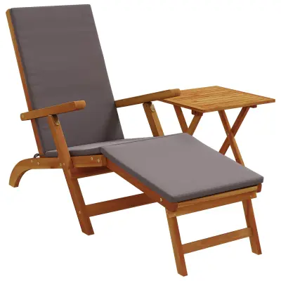 vidaXL Zložljiv in nagibni ležalnik 2 pcs Temno siva