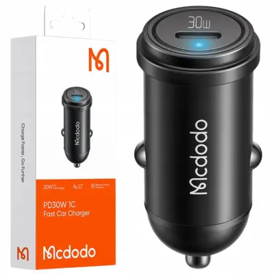 MCDODO ZMOGLJIV HITR AVTO POLNILEC ZA TELEFON MAJHEN USB-C 30W LED