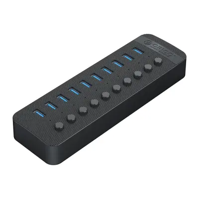 ORICO HUB CT2U3-10AB 10X USB-A 3.0 S STIKALI ZA PRENOSNIK Z VRATI USB-A