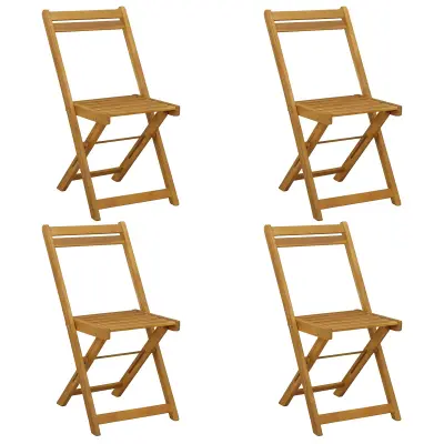 vidaXL Zložljivi vrtni stoli 4 pcs Naravna 40 x 53 x 80 cm