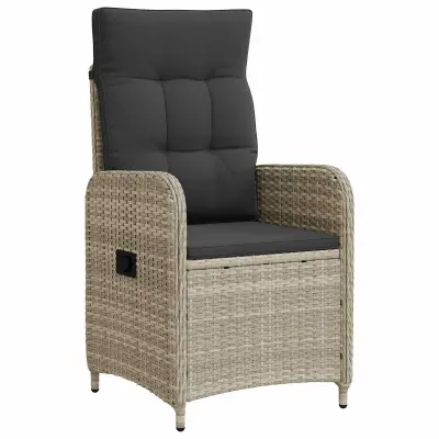 vidaXL Ležeči vrtni stol Svetlo siva in temno siva 57 x 63 x 94 cm