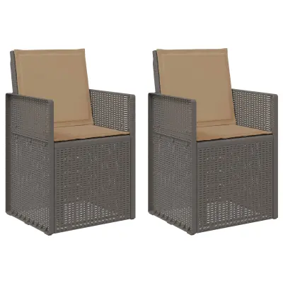 vidaXL Vrtni jedilni stoli 2 pcs Svetlo siva in taupe PP