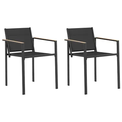 vidaXL Vrtni stoli 2 pcs Črna in anthracit 53,5 x 59 x 77 cm