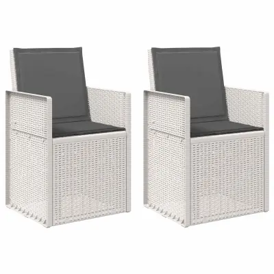 vidaXL Vrtni jedilni stoli 2 pcs Bela in antracit PP
