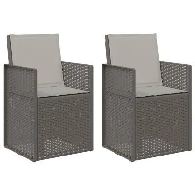 vidaXL Vrtni jedilni stoli 2 pcs Svetlo siva PP