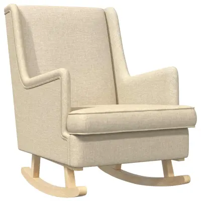vidaXL Zibajoči stol krema 62 x 80 x 85 cm blago