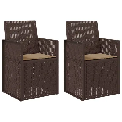 vidaXL Vrtni jedilni stoli 2 pcs Rjava in taupe PP