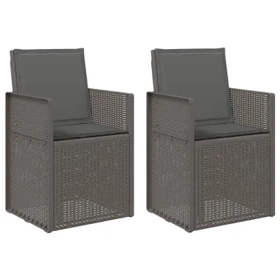 vidaXL Vrtni jedilni stoli 2 pcs Svetlo siva in antracit PP