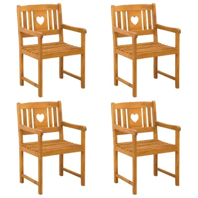 vidaXL Vrtni stoli 4 pcs Naravna Masiven les akacije