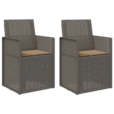 vidaXL Vrtni jedilni stoli 2 pcs Svetlo siva in taupe PP