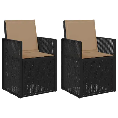 vidaXL Vrtni jedilni stoli 2 pcs Antracit in taupe PP