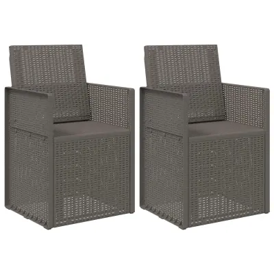 vidaXL Vrtni jedilni stoli 2 pcs Svetlo siva PP