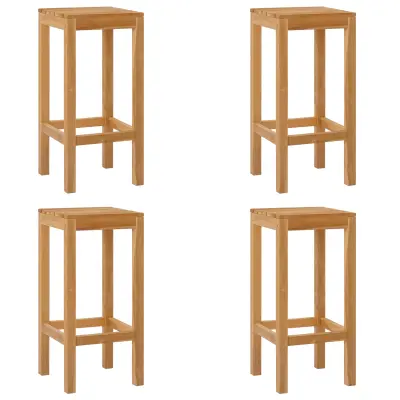 vidaXL Barski stol 4 pcs Rjava Trden tikov les
