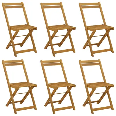 vidaXL Zložljivi vrtni stoli 6 pcs Naravna 40 x 53 x 80 cm