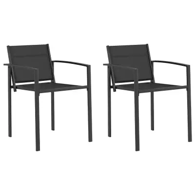 vidaXL Vrtni stoli 2 pcs Črna in anthracit 53,5 x 59 x 77 cm