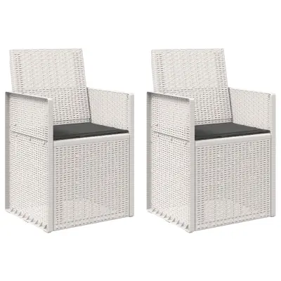vidaXL Vrtni jedilni stoli 2 pcs Bela in antracit PP