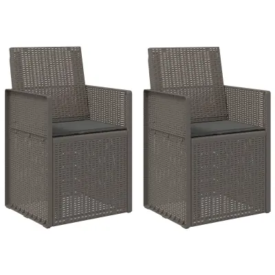 vidaXL Vrtni jedilni stoli 2 pcs Svetlo siva in antracit PP