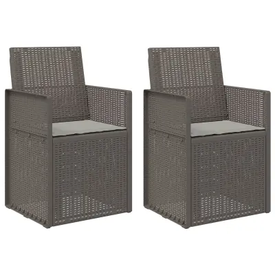 vidaXL Vrtni jedilni stoli 2 pcs Svetlo siva PP