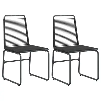 vidaXL Vrtni stoli 2 pcs Črna 48 x 55 x 89,5 cm Ratan