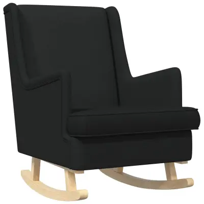 vidaXL Zibajoči stol Črna 62 x 80 x 85 cm blago