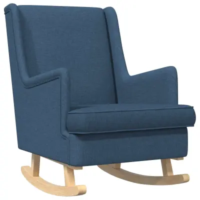 vidaXL Zibajoči stol Modra 62 x 80 x 85 cm blago