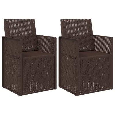 vidaXL Vrtni jedilni stoli 2 pcs Rjava PP