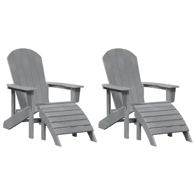 vidaXL Vrtni Stol 2 pcs Svetlo siva 83 x 74 x 92 cm Polietilen