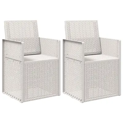 vidaXL Vrtni jedilni stoli 2 pcs Bela PP