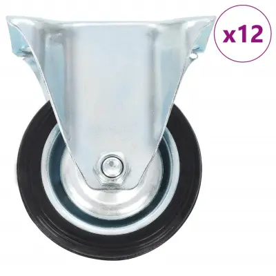 vidaXL Fiksna kolesa 12 kosov 75 mm