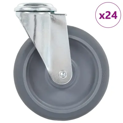 vidaXL Gibljiva kolesa z luknjami za sornik 24 kosov 125 mm