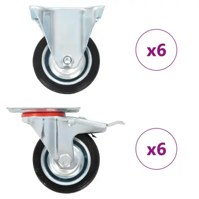vidaXL Kolesa 12 kosov 75 mm