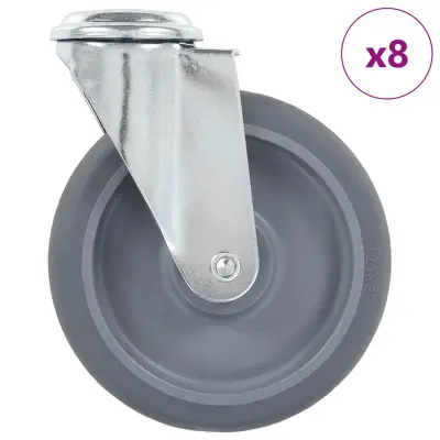 vidaXL Gibljiva kolesa z luknjami za sornik 8 kosov 125 mm