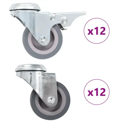 vidaXL Gibljiva kolesa z luknjami za sornik 24 kosov 50 mm