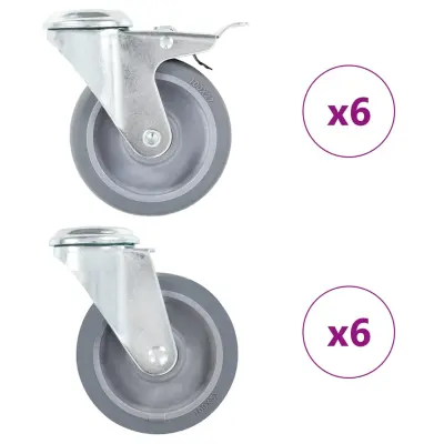vidaXL Gibljiva kolesa z luknjami za sornik 12 kosov 100 mm