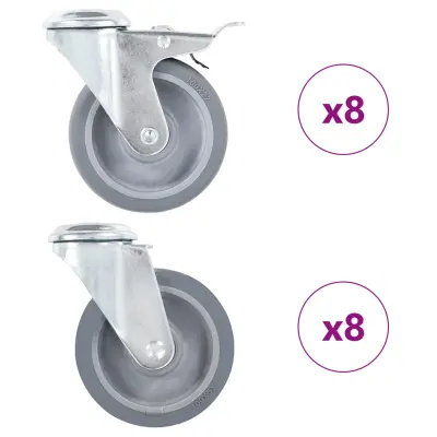 vidaXL Gibljiva kolesa z luknjami za sornik 16 kosov 100 mm