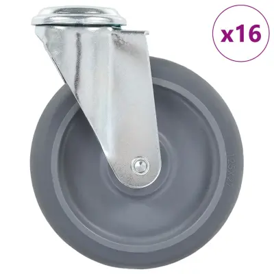 vidaXL Gibljiva kolesa z luknjami za sornik 16 kosov 125 mm