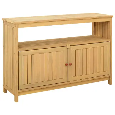 vidaXL Vrtna konzolna miza s polico Svetla akacija 110 x 35 x 75 cm