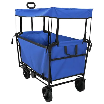 vidaXL Zložljiv ročni voziček Črna 105 x 56,5 x 116 cm Oxford tkanina