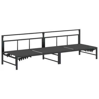 vidaXL Ležalnik Črna 200 x 62 x 59,5 cm Tekstil