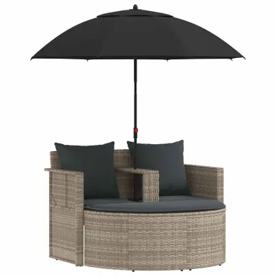 vidaXL Vrtni kavč z blazino 8 pcs Svetlo siva in temno siva poli ratan