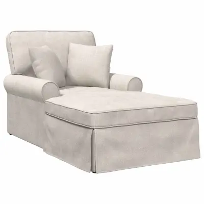 vidaXL Naslonjač z krilom z blazino Krem 157 x 91 x 91 cm ARES